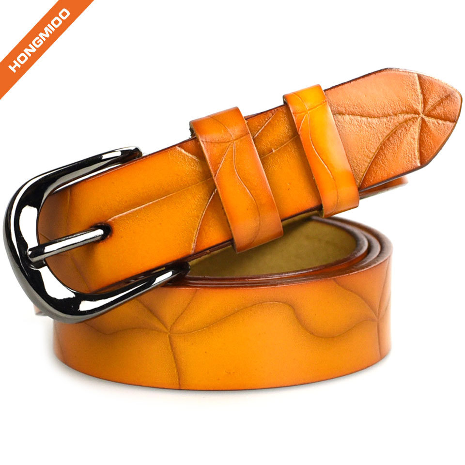 Mix Color Embossed Pattern Women Candy Genuine Leather ... side