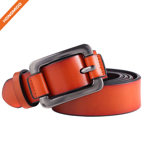 Women Thick Cow Skin Split Genuine Leather Pin Buckle Belts