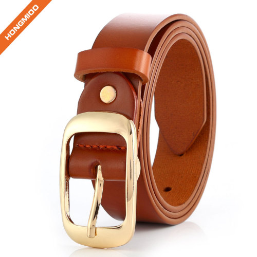 Women's Fully Adjustable Casual Belt with Rounded Buckle