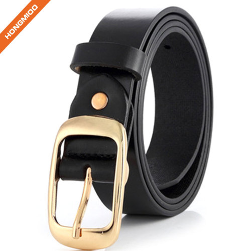 Women's Fully Adjustable Casual Belt with Rounded Buckle