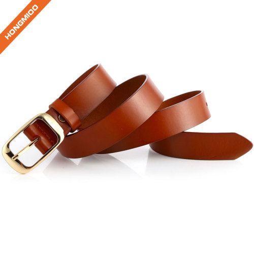 Women's 1.18"Width Premium Solid Color Slim Belt Cowhide Leather Belt