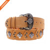 Women Leather Belt For Pants Dress Jeans Suede Waist Belt With Brushed Alloy Buckle