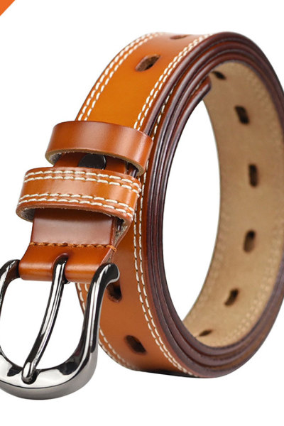 Lady Genuine Cowhide Leather Belts Apparel Belt for Women Custom Fit Buckle Waist Belt