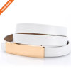 Women PU Skinny Leather Belt Women's Dressy Brown Snake Skin Textured Leather Belt