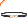 Women PU Skinny Leather Belt with Bow-knot Buckle