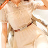 Women PU Skinny Leather Belt with Bow-knot Buckle