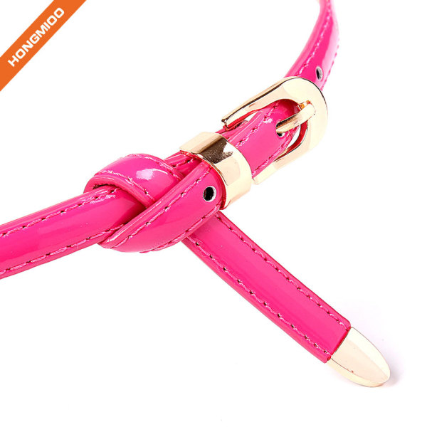 Women PU Skinny Leather Belt with Pin Buckle