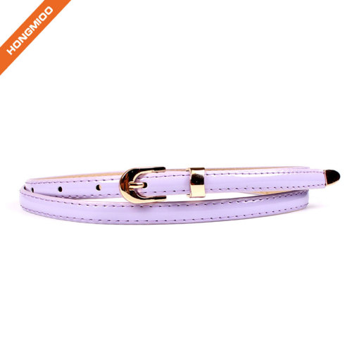 Women PU Skinny Leather Belt with Pin Buckle