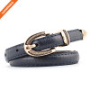 Womens Skinny Leather Belt Solid Color Simple Waist Belt for Jeans Dress Pants