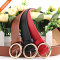 Women's Golden O Shape Pin Buckle Imitation Leather Belt