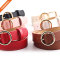 Women's Golden O Shape Pin Buckle Imitation Leather Belt