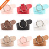 Fake Suede Leather Women's O Buckle Fancy Belt