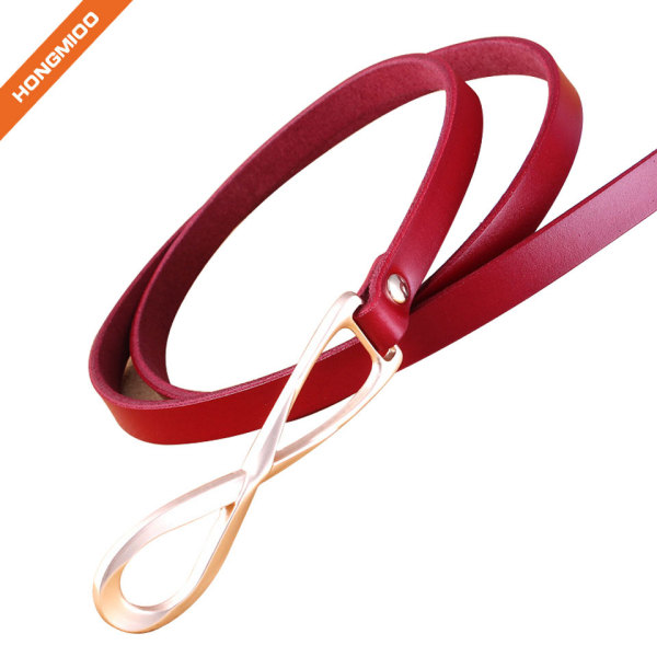 Pink Color Women's Leather Belt For Leisure Dress