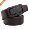 3.5cm Wide Faux Leather Belt with Nickel Auto Lock Ratchet Buckle