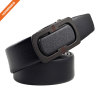 3.5cm Wide Faux Leather Belt with Nickel Auto Lock Ratchet Buckle