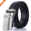 Black Imitation Leather Strap With Silver Finish Alloy Automatic Belt Buckles