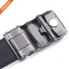 Black Imitation Leather Strap With Silver Finish Alloy Automatic Belt Buckles