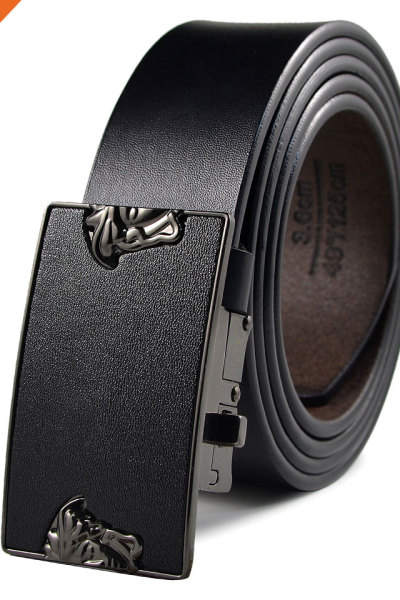 Classical Mens Plain Black Artificial Eco-Friendly Leather Belt