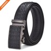 Crocodile Leather Embossed Belt PU Leather Ratchet Buckle Waist Belt