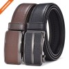 Men's Imitation Leather Ratchet Dress Belt with Automatic Slide Buckle