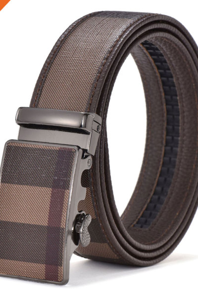 Many Colors 3.5cm Customized Artificial Man Made Leather Belt With Auto Lock Buckle