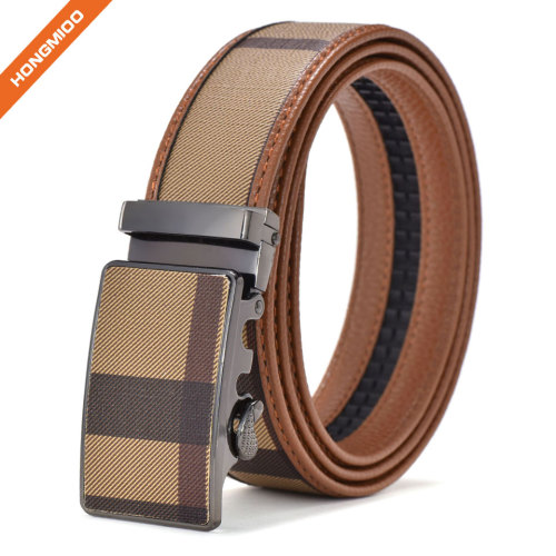 Many Colors 3.5cm Customized Artificial Man Made Leather Belt With Auto Lock Buckle