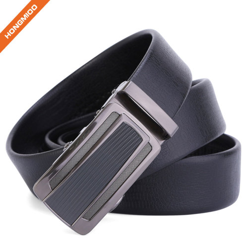 Mens Adjustable 35mm Wide Faux Leather Belt Automatic Buckle Accessory Strap