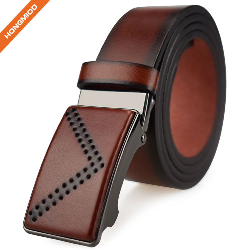 Removable Automatic Buckle Belt Men Custom Artificial Leather Waist Belt