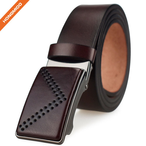 Removable Automatic Buckle Belt Men Custom Artificial Leather Waist Belt