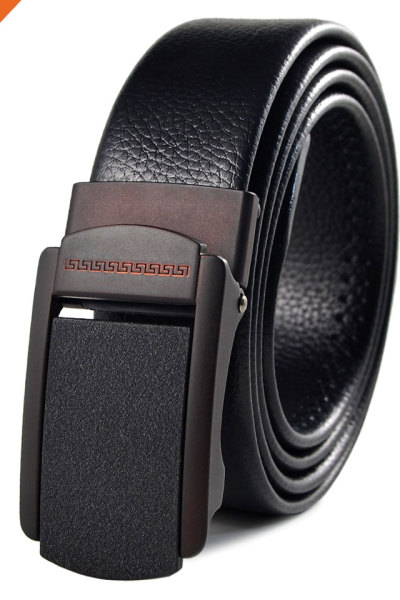 Mens Artificial Leather Ratchet Dress Belt with Automatic Buckle