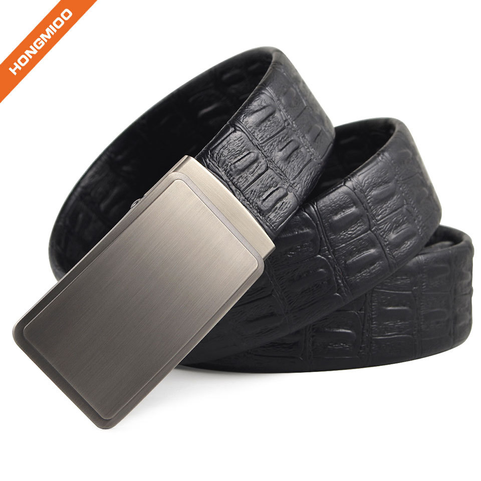 Embossed Pattern PU Leather Strap Adjustable Click Belt... detail