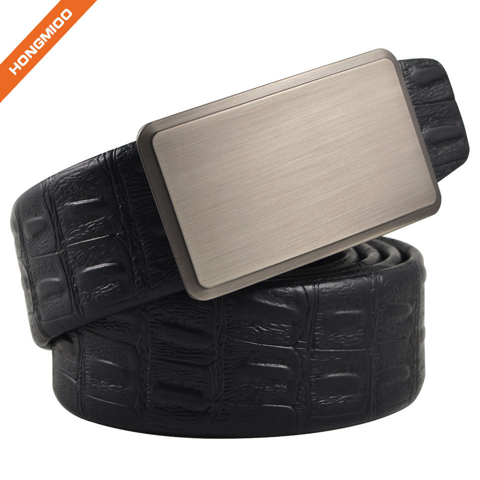Embossed Pattern PU Leather Strap Adjustable Click Belt... side