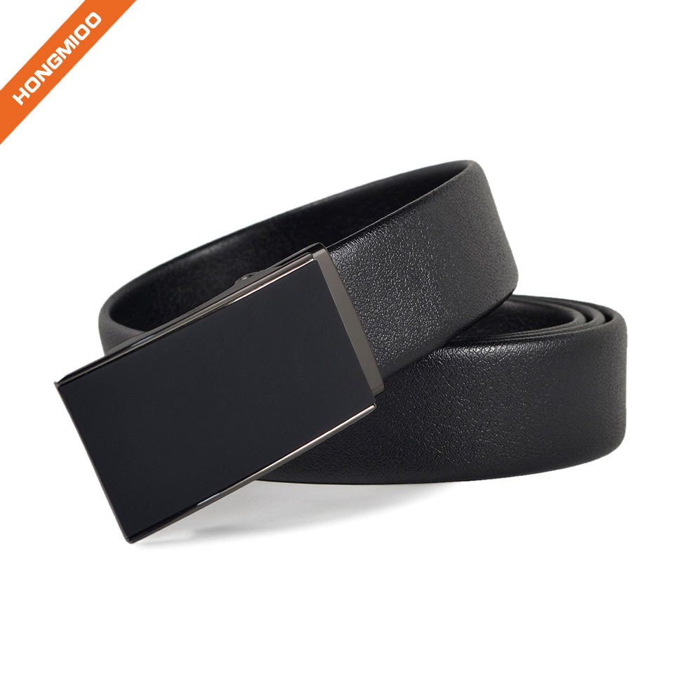 Click Buckle Belts Men's Faux Leather Ratchet Belt Blac... detail