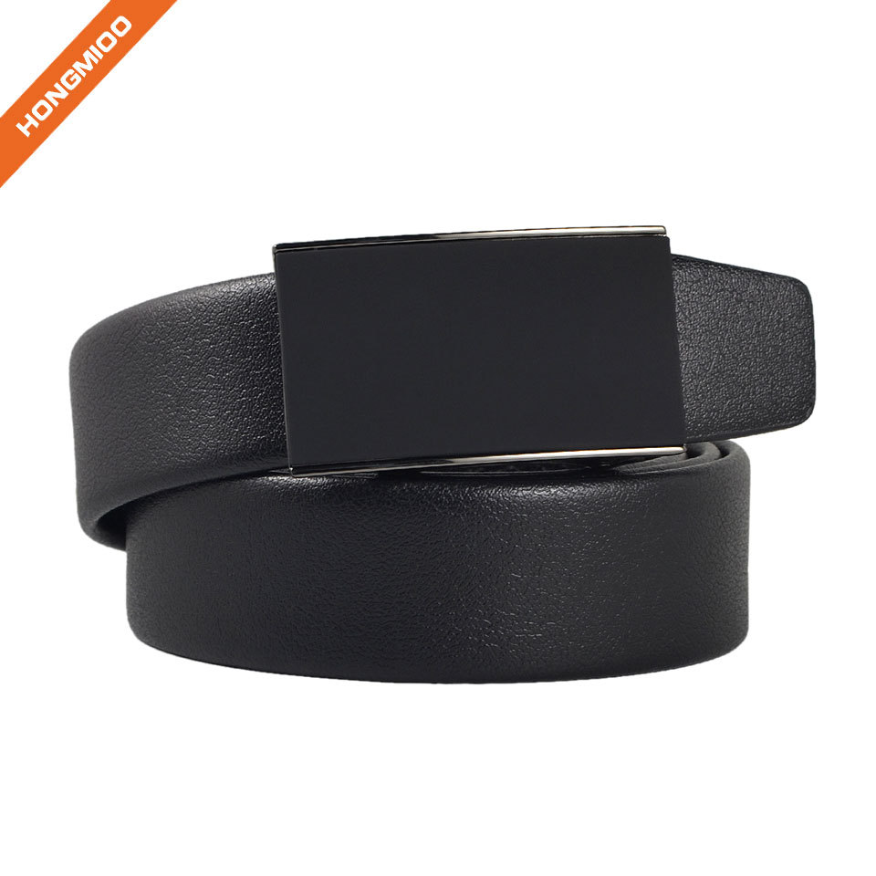 Click Buckle Belts Men's Faux Leather Ratchet Belt Blac... side