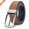 Black Reversible Pin Buckle Full Grain Leather With Stitches