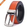Black Reversible Pin Buckle Full Grain Leather With Stitches