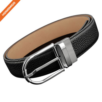 Fashion Silver Brass Reversible Pin Buckle Belt For Men