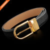 Fashion Silver Brass Reversible Pin Buckle Belt For Men