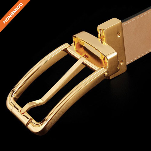 Top Grain Leather Reversible Rotated Buckle Belt For Dress