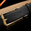Fashion Men Shinny Brass Reversible Belt Dress