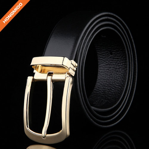 Business Men Top Grain Leather Reversible Buckle Belt