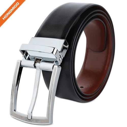 Classic Fashion Men's Top Grain Leather Reversible Belt