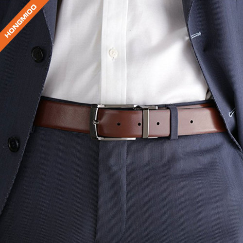 Classic Fashion Men's Top Grain Leather Reversible Belt