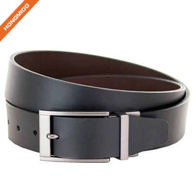 Full Grain Leather Removable Rotated Buckle Belt For Male