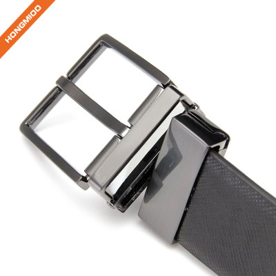 Black Men Dress Full Grain Leather Rotated Belt