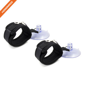 Imitation Leather Handcuffs Adjustable Soft Wrist Cuffs With Suction Cup