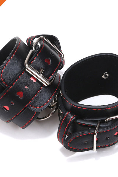 Adjustable Plush PU Leather Slave Wrist & Ankle Handcuffs Hand Restraints Toy G-Spot Set