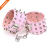 Soft Comfortable Leather Adjustable Handcuff Metal Rivet Handcuffs
