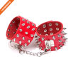 Soft Comfortable Leather Adjustable Handcuff Metal Rivet Handcuffs