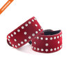 Imitation Leather Slave Suede PU Leather Handcuffs With Rhinestone